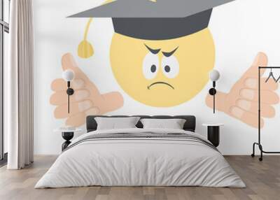 graduation head emoticon face expression two thumb collection Wall mural