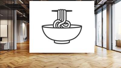 minimalist line art icon bowl of noodle collection set logo symbol Wall mural