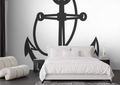 Silhouette anchor symbol black color only Wall mural