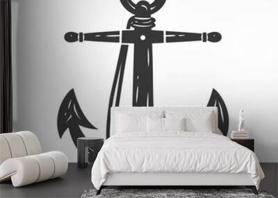 Silhouette anchor symbol black color only Wall mural