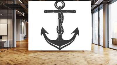 Silhouette anchor symbol black color only Wall mural