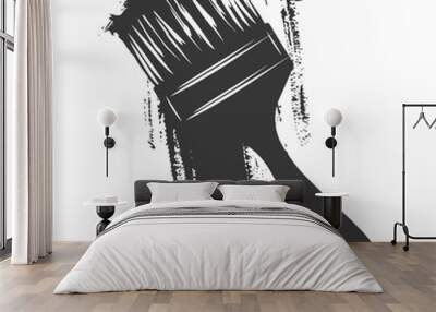 Silhouette brush for painting walls black color only Wall mural