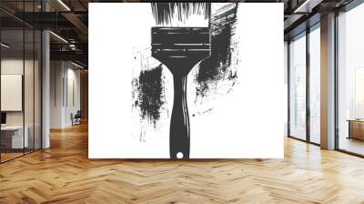 Silhouette brush for painting walls black color only Wall mural