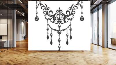 Silhouette jewelry and accessories for women black color only Wall mural