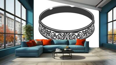 Silhouette jewelry bracelet accessories black color only Wall mural