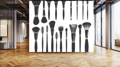 Silhouette makeup tool and equipment black color only Wall mural