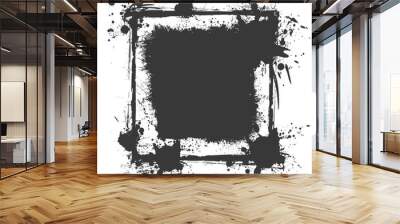 Silhouette Stencil frame dirty texture hearth border black color only Wall mural