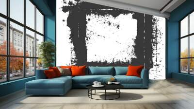 Silhouette Stencil frame dirty texture hearth border black color only Wall mural