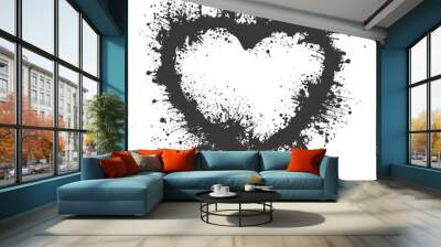 Silhouette Stencil frame dirty texture hearth border black color only Wall mural