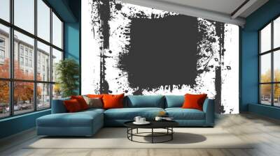 Silhouette Stencil frame dirty texture hearth border black color only Wall mural