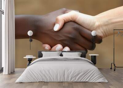 the moment of a handshake between two people professional photography Wall mural