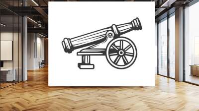 vintage old cannon minimalist line art icon logo symbol  Wall mural