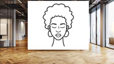 woman head minimalist line art icon logo symbol  Wall mural