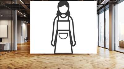 woman in apron minimalist line art icon logo symbol  Wall mural