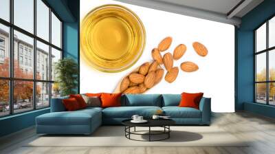 Almond oil on white. Wall mural