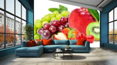 fruits on white background Wall mural