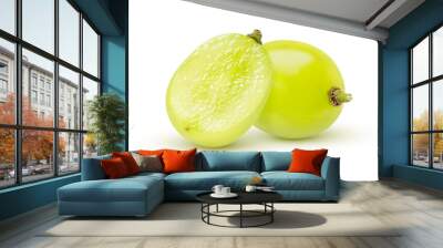 green grape isolated on white Wall mural