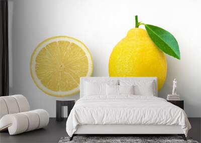 lemon isolated on white Wall mural