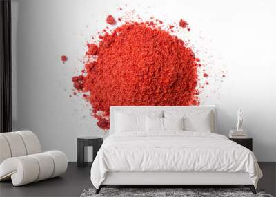 Pile of red powder isolated on white background, top view, flat lay. Wall mural