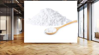 Pile of white powder isolated on white background. Wall mural