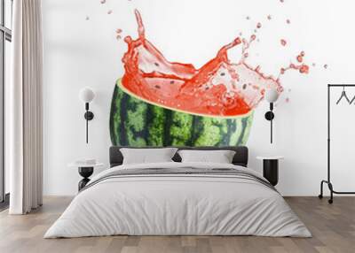 Watermelon juice splash isolated on white background. Wall mural