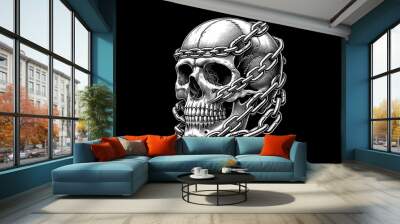 Scary skull head graphic vector design ideas Wall mural