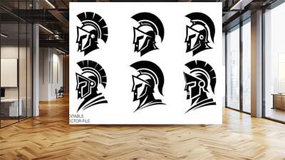 Set of spartan head logo ideas Wall mural