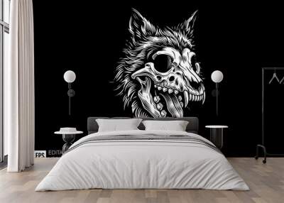 Skeleton wolf graphic design ideas templates Wall mural