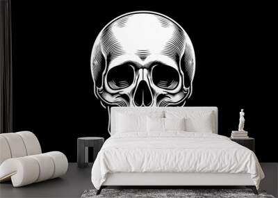 Skull head vector illustration design monochrome style Wall mural