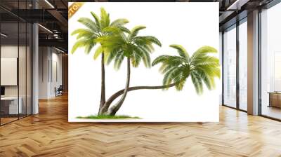 Beautiful tree Realistic  on a white background. Wall mural