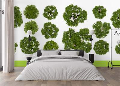 Trees top view for landscape vector illustration. Wall mural