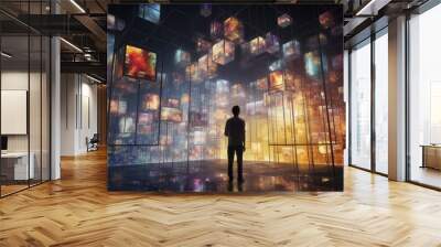 Digital art installations advanced technology innovative interactive experiences immersive Wall mural