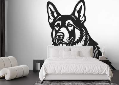 Cute coloring page featuring a playful dog for kids creativity. Wall mural