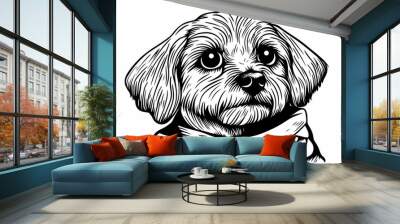 Cute coloring page featuring a playful dog for kids creativity. Wall mural