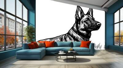 Cute coloring page featuring a playful dog for kids creativity. Wall mural