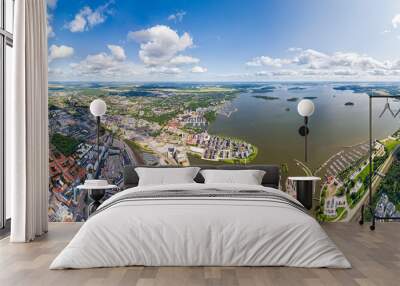 Gothenburg, Sweden. Panorama of the city in summer in cloudy weather. Aerial view Wall mural