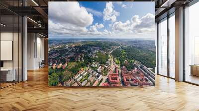 Gothenburg, Sweden. Panorama of the city in summer in cloudy weather. Aerial view Wall mural