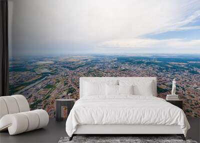 Nancy, France. Panorama of the city on a summer day. Sunny weather with clouds. Aerial view Wall mural