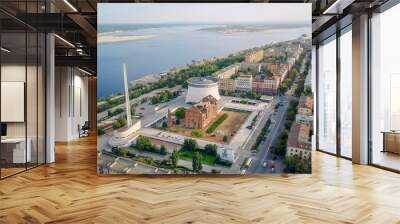 Russia, Volgograd - August 28, 2017: Museum-Reserve The Battle of Stalingrad is a museum complex in Volgograd. ( Gergardt Mill ( Grudinina ) and Panorama Museum  Battle of Stalingrad ) Wall mural