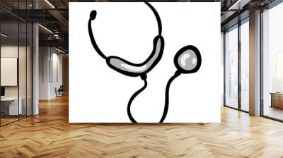 Stethoscope Hand Drawn Doodle Icon Wall mural