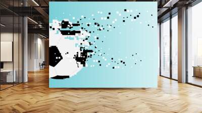 Soccer World Cup. A flying pixel soccer ball. Vector. Wall mural