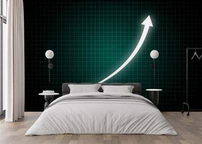 Arrow pointing to up. Arrow growing.  Profit growing symbol. Progress bar. Growth success arrow icon. Wall mural