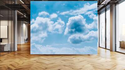 Blue sky with white clouds, nature background. Wall mural