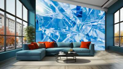 abstract blue background of crystal refractions Wall mural