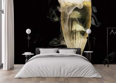 champagne flute with ice vapor Wall mural