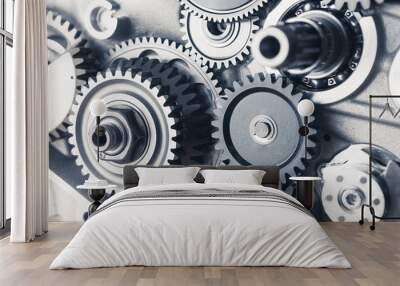 engine gear wheels, industrial background Wall mural