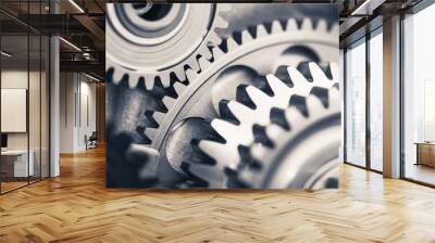 engine gear wheels, industrial background Wall mural