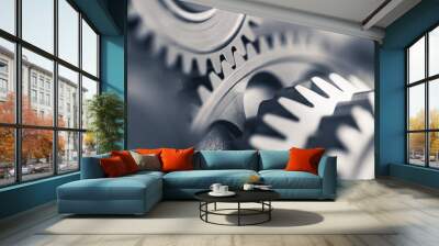 engine gear wheels, industrial background Wall mural