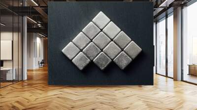 neodymium magnets squares, black background Wall mural