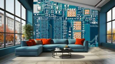 printed circuit board (pcb), macro view Wall mural